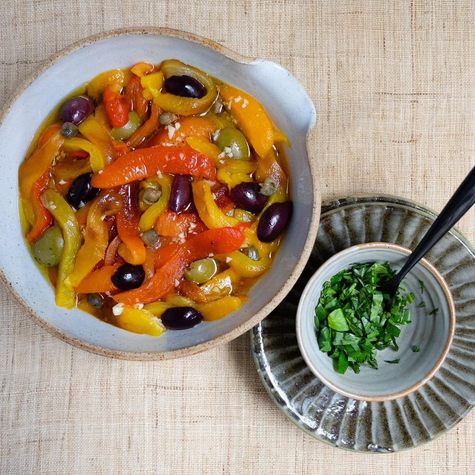 Grilled Peppers Salad with Capers and Olives - Sale&Pepe